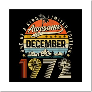 Awesome Since December 1972 Vintage 51st Birthday Posters and Art